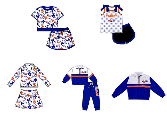 ( Moq 5 Each Style ) Sibling Baby Girls Kids Bows Team Shirt Sets Clothes