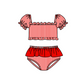 ( Moq 5 Each Style ) Baby Boys Girls Kids Team Sibling Jumpsuits Red Sets Swimsuits