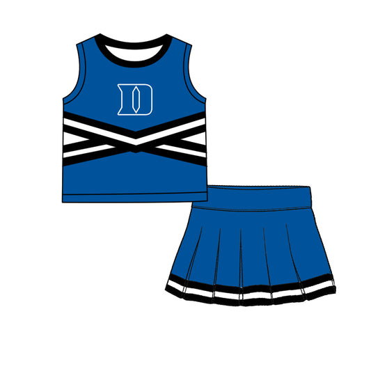 ( Moq 5 ) Baby Girls Kids Sleeveless Vest Skirt Shots Team Set Clothes