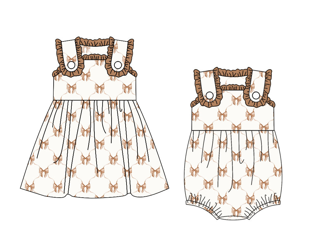 Baby Girl Bows Sibling Romper Dress ( Moq 5 Each Style ) 1.21