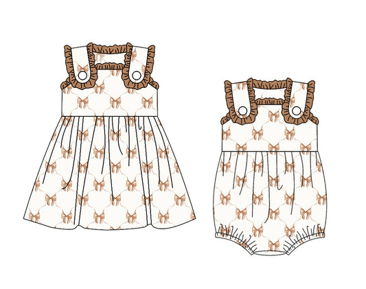 Baby Girl Bows Sibling Romper Dress ( Moq 5 Each Style ) 1.21