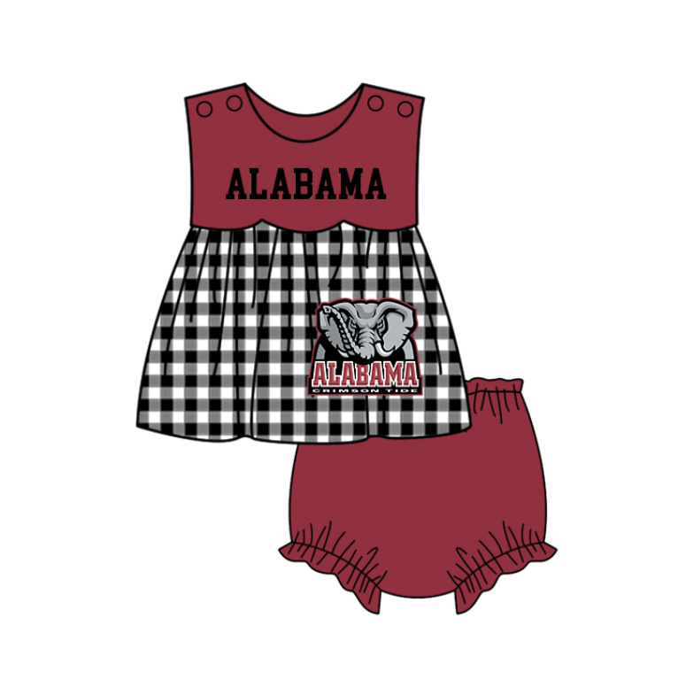 ( Moq 5 Each Style ) Baby Boys Girls Kids Elephant Plaid Team Sibling Rompers Dress Sets