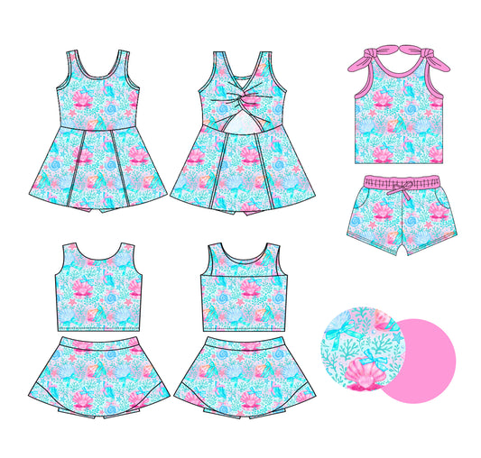 ( Moq 5 Each Style ) Baby Girls Kids Sleeveless Shell Bows Sibling Dress Sets