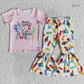 Promotion Baby Girl Short Sleeves Sweet Shirt Bell Pants Outfit RTS