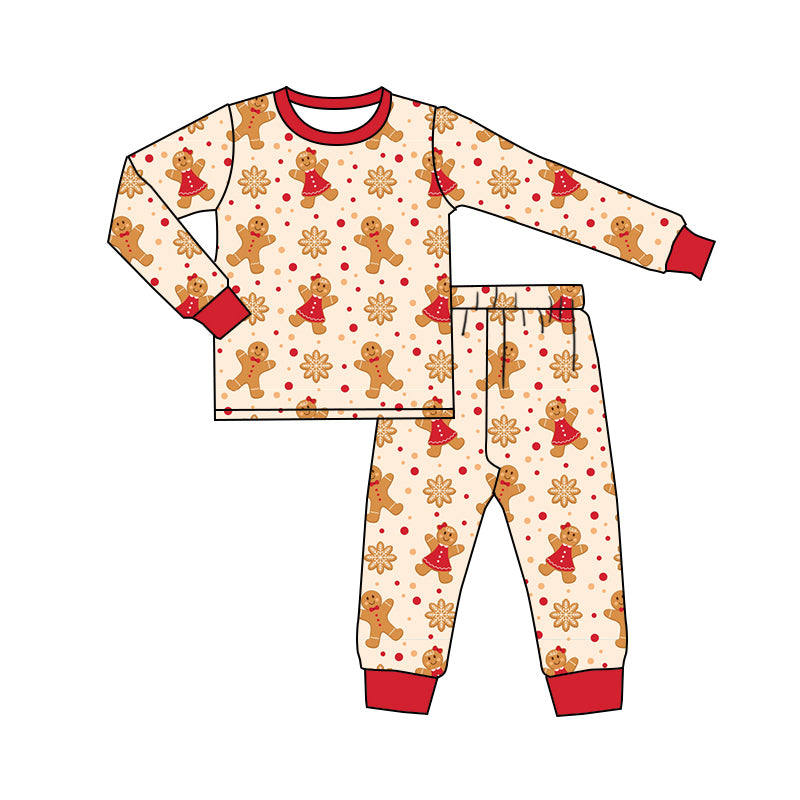 Baby Girl Gingerbread Christmas Shirt Pants Pajamas Set