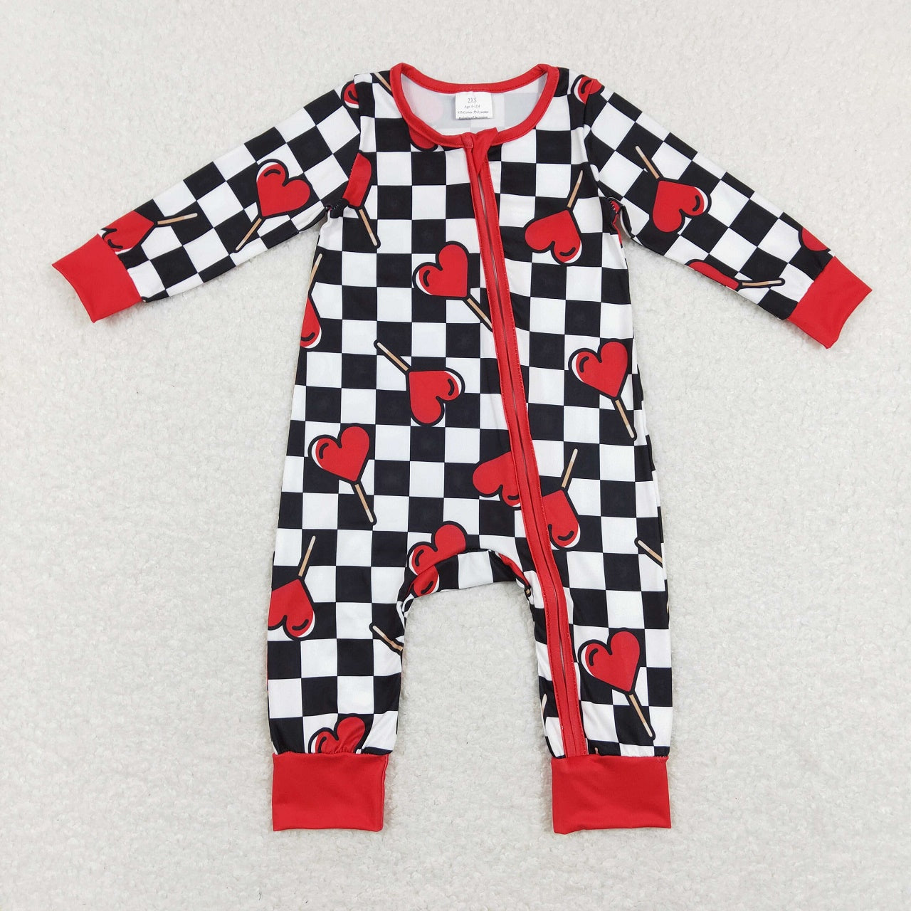 BL0113 Valentine's Day Baby Kids Hearts Checkered Blanket