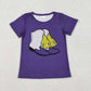 Sibling Baby Girls Purple Short Sleeves Bows Boots Donuts Mardi Gras Shirts Tops