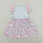 SR0784 Easter Baby Girl Rabbits Floral One Piece Romper