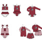 ( Moq 5 Each Style ) Baby Boys Girls Kids Team Sibling Elephant Jumpsuits Sets Swimsuits