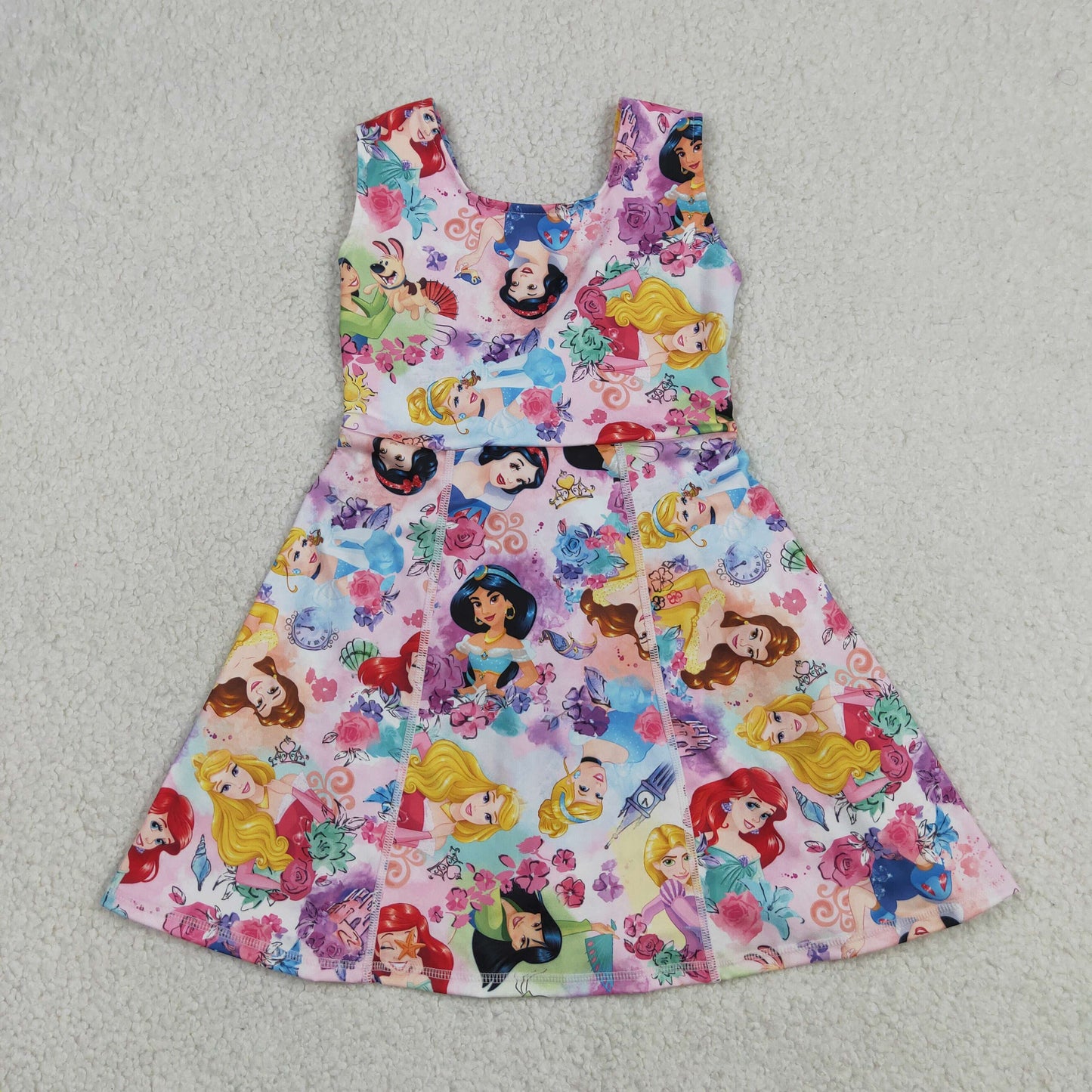 Baby Girls Kids Sleeveless Princess Flower Shorts Knee Length Dress Yoga Clothes  RTS