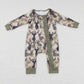 LR0661 Baby Girl Long Sleeves Reindeer Camo One Piece Romper