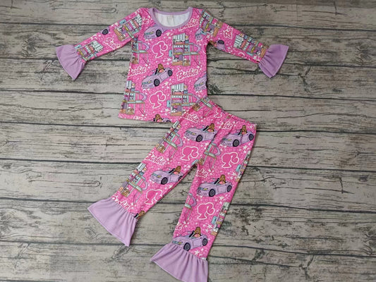 Baby Girl Long Sleeves Shirts Pants Doll Pajamas Outfit Moq 5