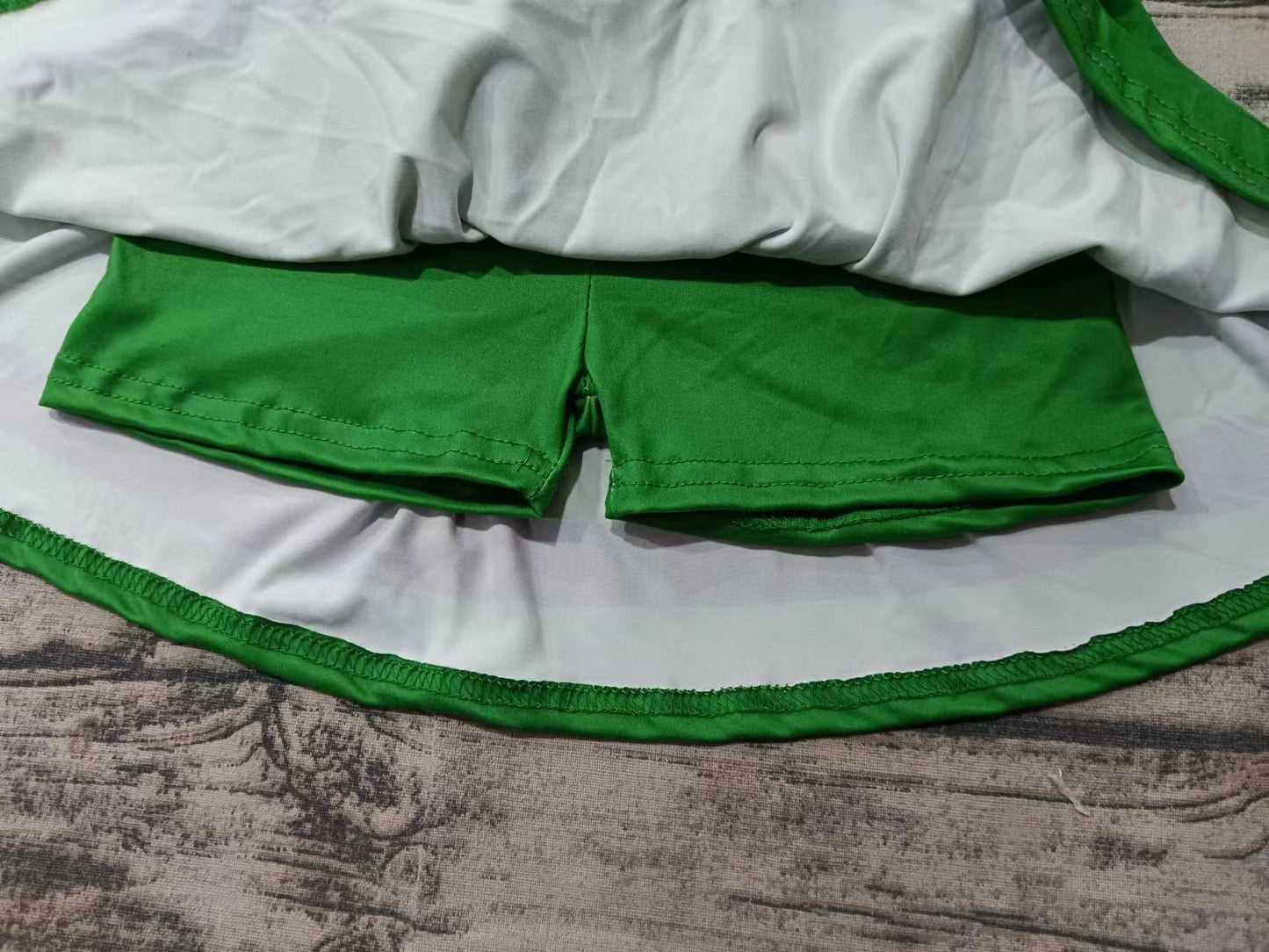 Baby Girl Sleeveless T Tops Green Skirt Shorts Team Clothes Set Moq 5