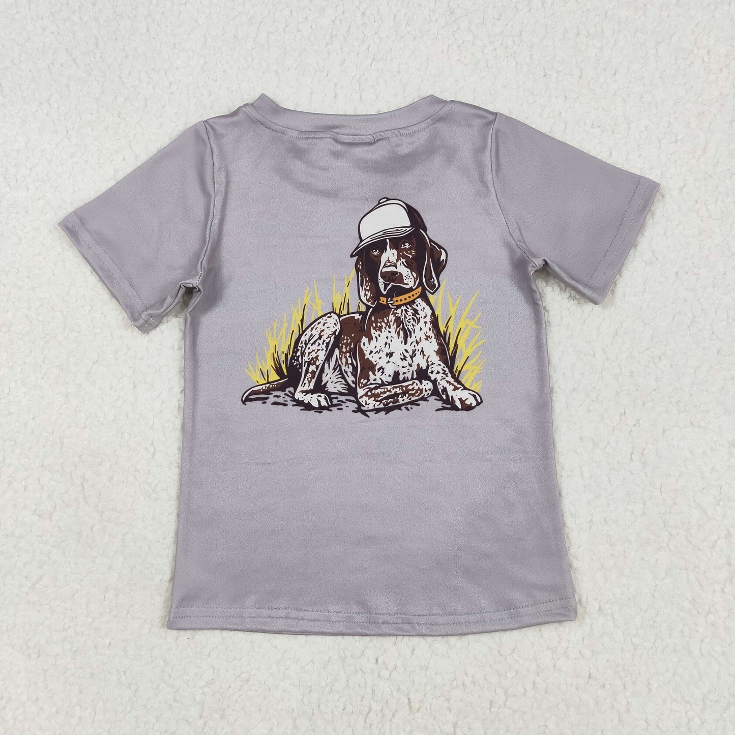 Baby Boy Short Sleeves Dog Grey Tee Shirt Tops RTS