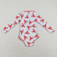 S0220 Baby Girl Long Sleeves Crawfish One Piece Summer Swimsuit