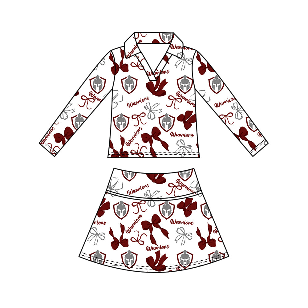 ( Moq 5 Each Style ) Sibling Baby Girls Kids Bows Team Shirt Sets Clothes