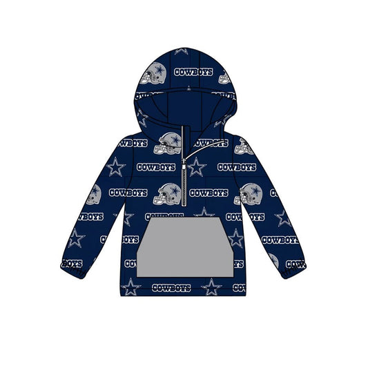 Baby Boy Long Sleeves Cowboys Team Hoodie Pocket Shirt