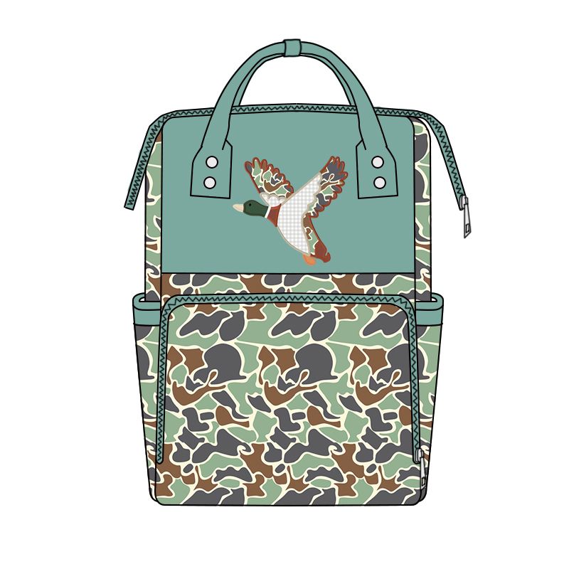 ( Moq 5 ) Preorder Baby Boys Kids Duck Camo Print Zipper Backpack School Bag
