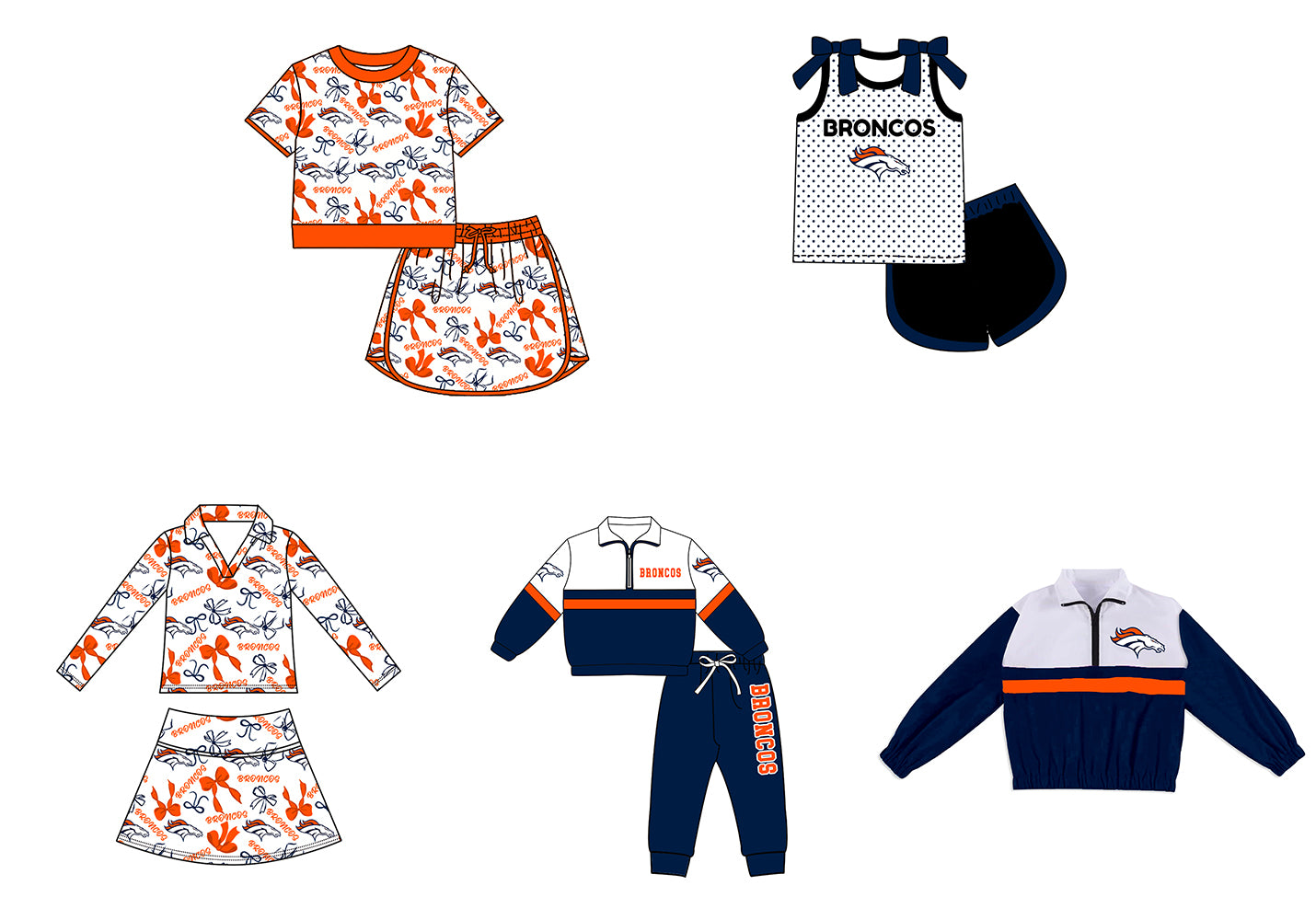 ( Moq 5 Each Style ) Sibling Baby Girls Kids Bows Team Shirt Sets Clothes