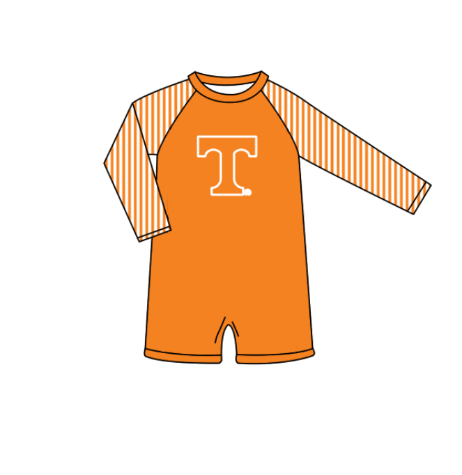 ( Moq 5 Each Style ) Baby Boys Girls Kids Team Sibling Orange Jumpsuits Sets Swimsuits