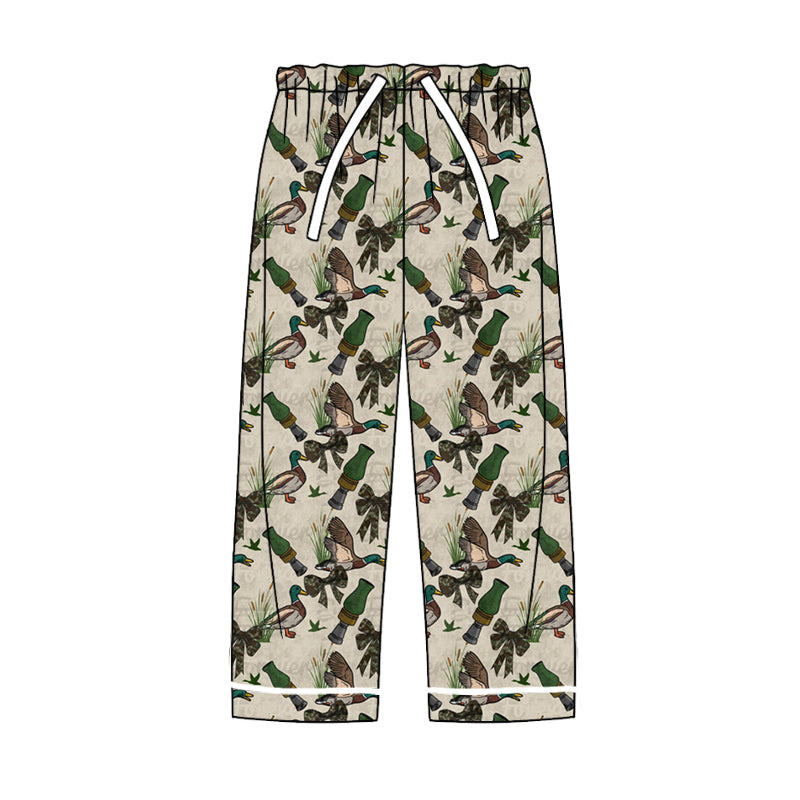 Adult Women Ducks Camo Bows Hunting Pajamas Pants