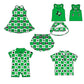 ( Moq 5 Each Style ) Baby Boys Girls Toddler Bows Team Sibling Shorts Dress Shirt Set Summer Green Clothes