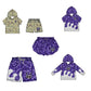 ( Moq 5 Each Style ) Baby Boys Girls Toddler Sibling Purple Shorts Shirts Set Team Drip Sprinkles Clothes