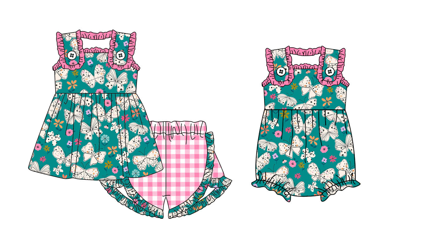 Baby Girl Toddler Butterfly Flower Sibling Romper Set ( Moq 5 Each Style ) 3.1