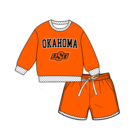 ( Moq 5 ) Baby Girls Kids Long Sleeves Shirt Shorts Team Set Clothes