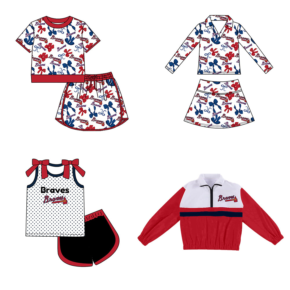 ( Moq 5 Each Style ) Sibling Baby Girls Kids Bows Team Shirt Sets Clothes