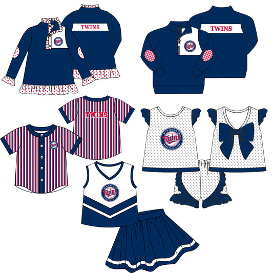 ( Moq 5 Each Style ) Baby Boys Girls Kids Sibling Shirts Team Sets Baseball Clothes