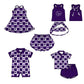 ( Moq 5 Each Style ) Baby Boys Girls Toddler Bows Purple Plaid Team Sibling Shorts Dress Sets Clothes
