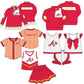 ( Moq 5 Each Style ) Baby Boys Girls Kids Sibling Team Red Shirts Sets Baseball Clothes