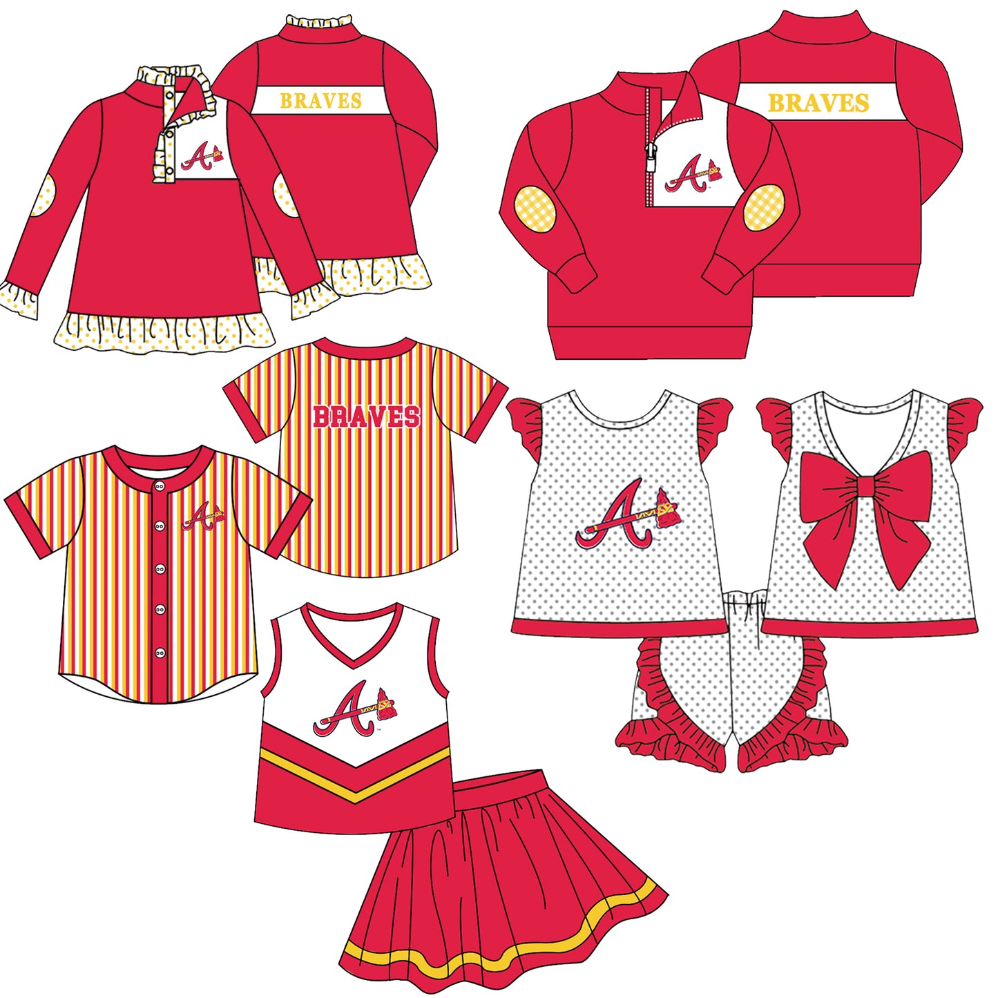 ( Moq 5 Each Style ) Baby Boys Girls Kids Sibling Team Red Shirts Sets Baseball Clothes