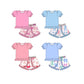 ( Moq 5 Each Style ) Baby Girl Short Sleeves Cotton Tops Bows Shorts Sibling Set 3.25