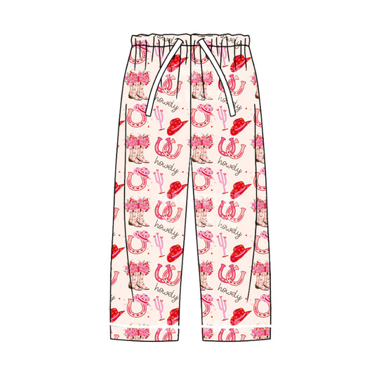 Adult Women Howdy Boots Flower Pajamas Pants