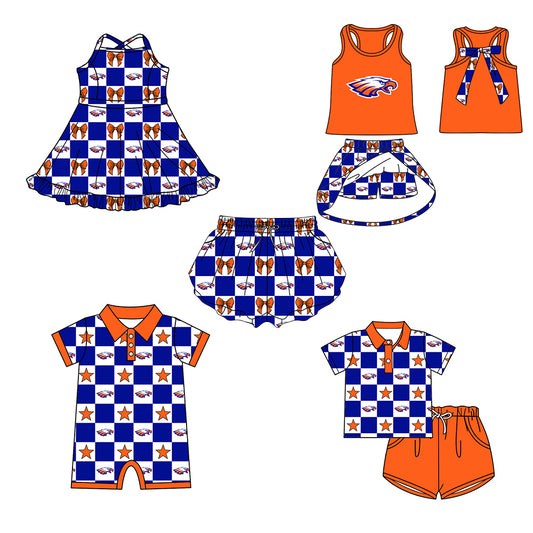 ( Moq 5 Each Style ) Baby Boys Girls Toddler Bows Team Sibling Plaid Shorts Dress Sets Clothing