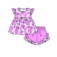 Baby Girl Short Sleeves Easter Rabbit Flower Tops Shorts Pink Set Moq 5