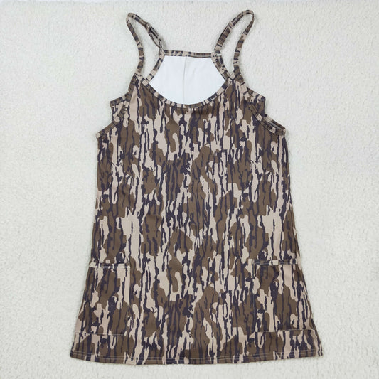 Adult Women Straps Camo Pockets Yoga Active Dress RTS