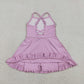 Baby Girls Kids Straps Yoga Active Purple Ruffle Knee Length Dress RTS