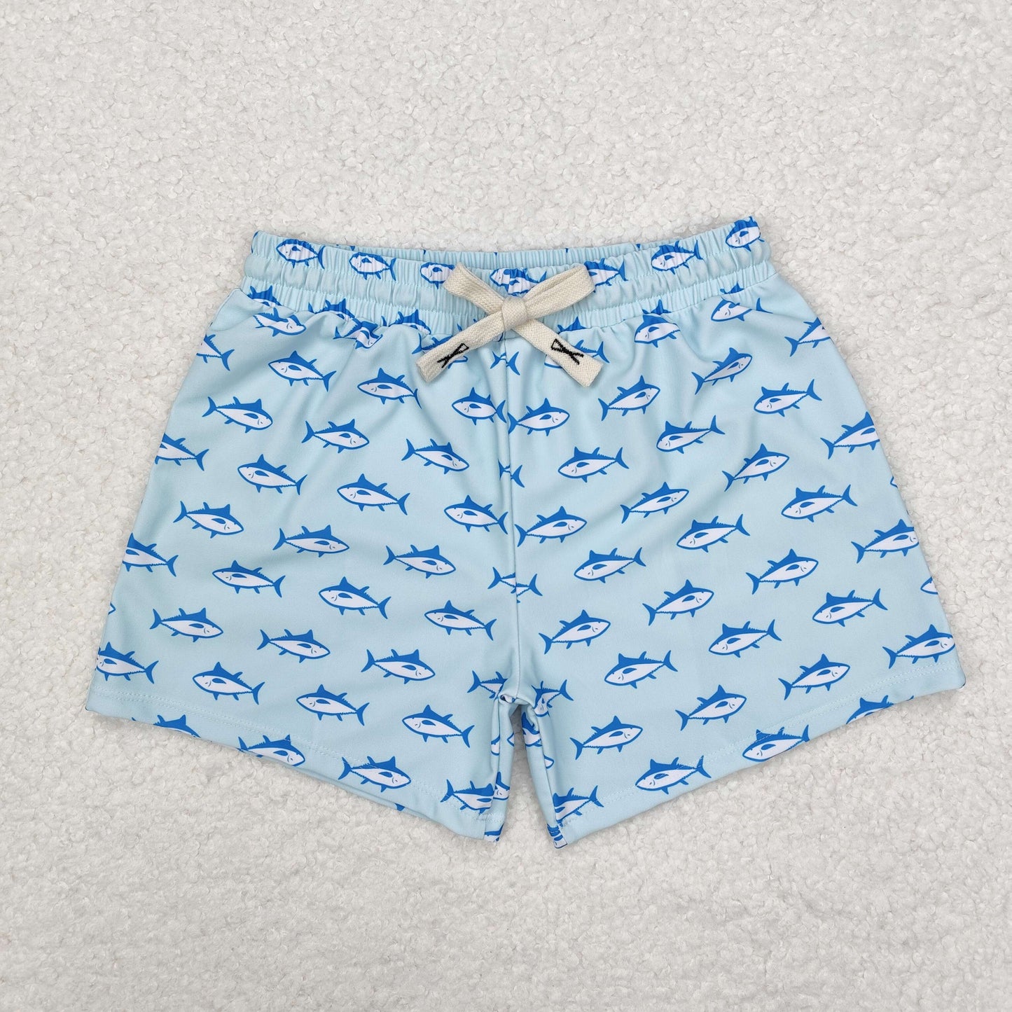 Baby Boy Fish Blue Swim Trunks Shorts