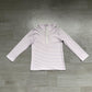 ( No moq ) Preorder Baby Girls Kids Long Sleeves Purple Stripes Zipper Pullover Shirt Clothes