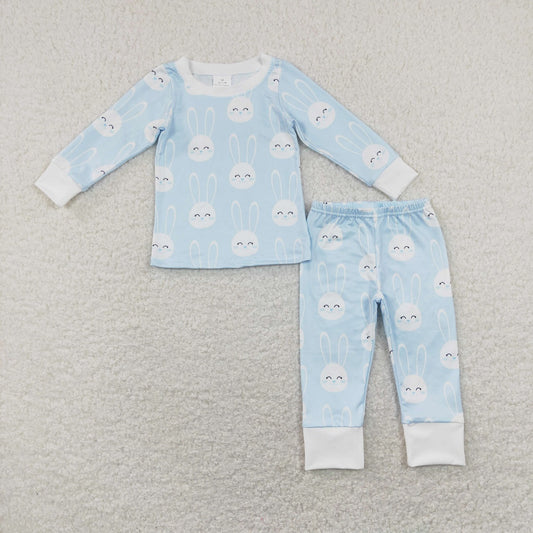 BLP0457 Baby Boy Long Sleeves Rabbits Shirt Pants Set Easter Pajamas