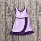 ( No moq ) Preorder Baby Girls Kids Sleeveless Shorts Scallop Dress Yoga Active Purple Clothes