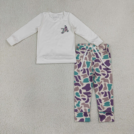 Baby Boys Kids Long Sleeves Duck Shirt Camo Pants Hunting Clothes Set RTS