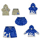 ( Moq 5 Each Style ) Baby Boys Girls Toddler Sibling Blue Shorts Shirts Set Team Drip Sprinkles Clothes