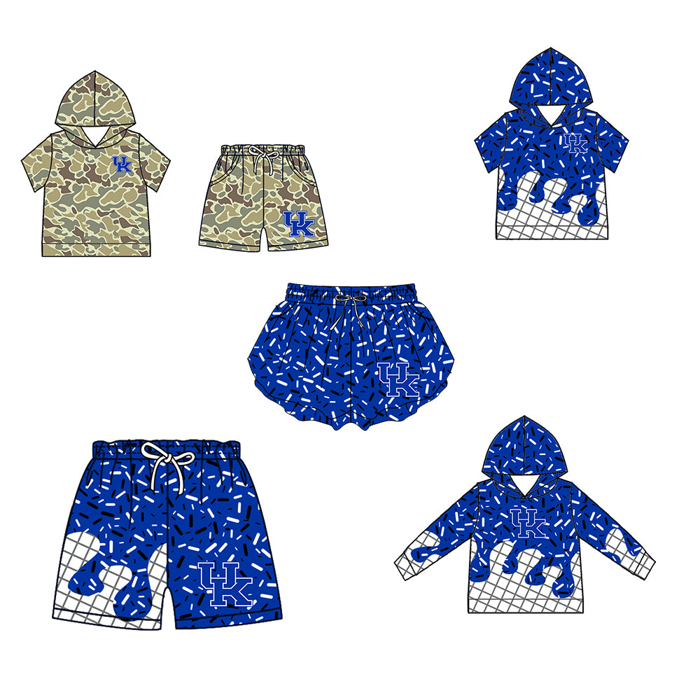 ( Moq 5 Each Style ) Baby Boys Girls Toddler Sibling Blue Shorts Shirts Set Team Drip Sprinkles Clothes