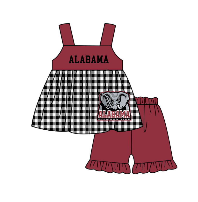 ( Moq 5 Each Style ) Baby Boys Girls Kids Elephant Plaid Team Sibling Rompers Dress Sets