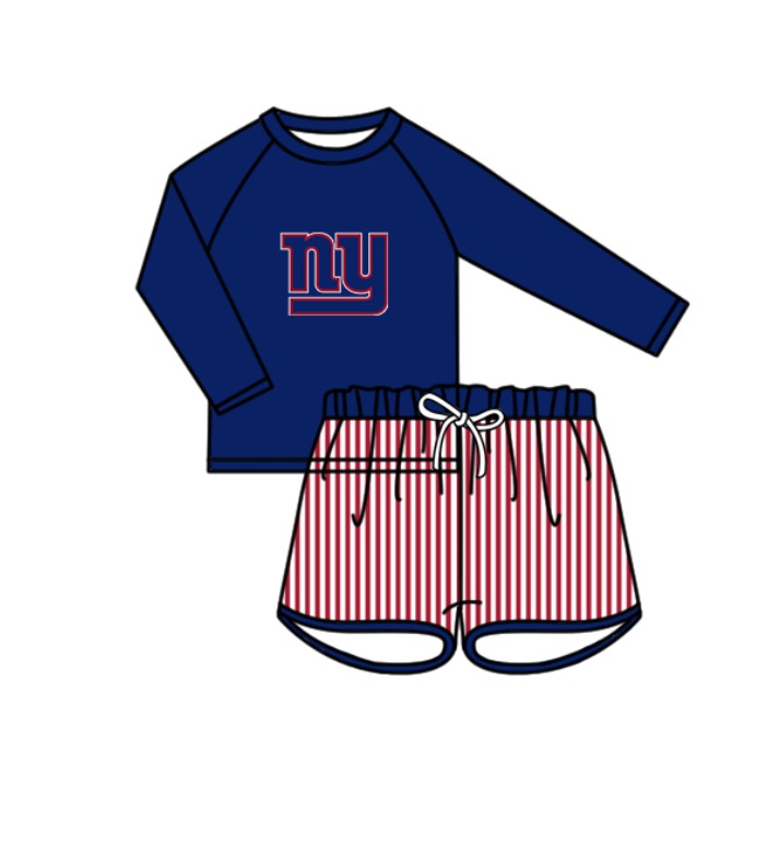 ( Moq 5 Each Style ) Baby Boys Girls Kids Team Sibling Jumpsuits Sets Swimsuits Navy Clothes