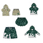 ( Moq 5 Each Style ) Baby Boys Girls Toddler Sibling Green Shorts Shirts Set Team Drip Sprinkles Clothes
